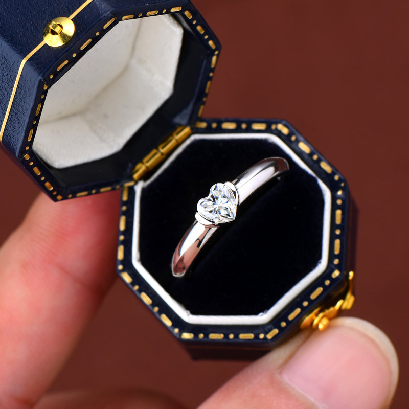 Ines Heart Solitaire Ring view 7