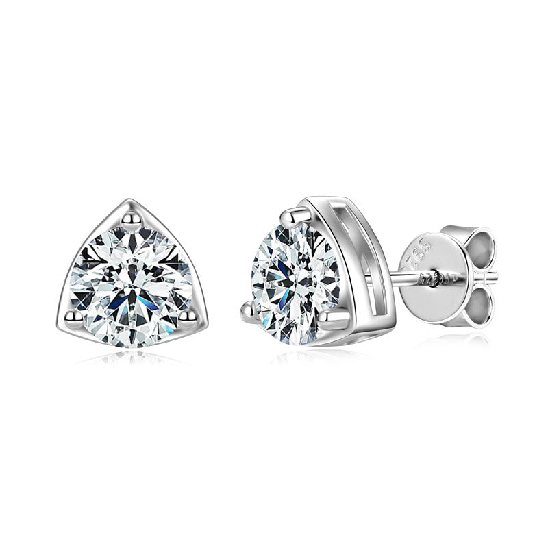 Therese Trillion Frame Studs in sterling silver, view 2