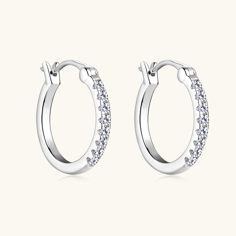 Laetitia Pave Hoops in sterling silver, view 3