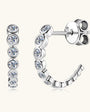 Genevieve bezel moissanite half hoops in sterling silver