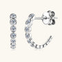 Genevieve bezel moissanite half hoops in sterling silver