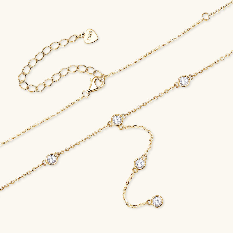 Lumiere Bezel Y Necklace in gold plated