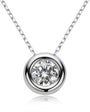 Cosette bezel moissanite slider pendant in sterling silver