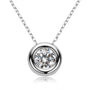 Cosette bezel moissanite slider pendant in sterling silver