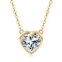 Cecile Heart Bezel Necklace in gold plate, view 3