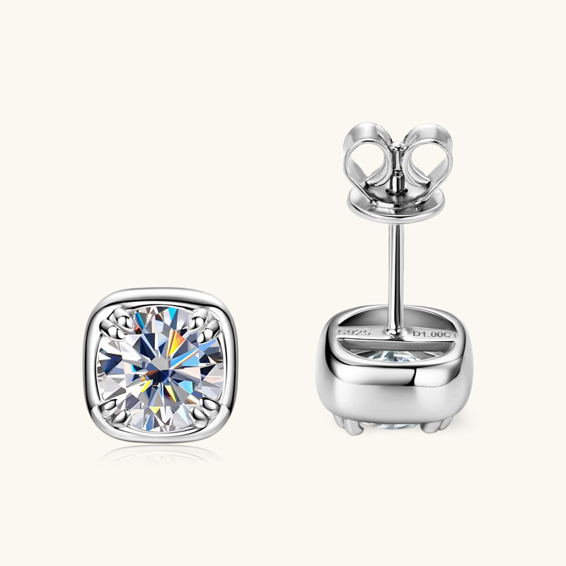 Maelle Cushion Bezel Studs view 3