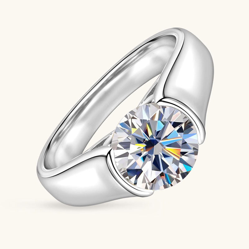 Constance Half Bezel Solitaire Ring view 3