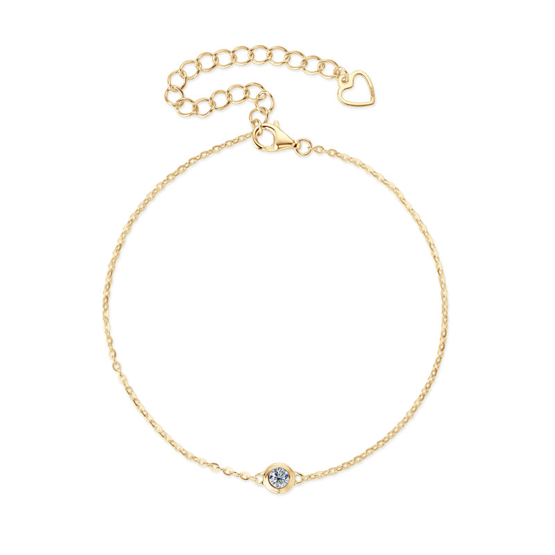 Capucine Bezel Solitaire Bracelet in gold plated view 5