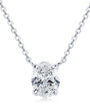 Solange crushed ice oval moissanite necklace in sterling silver