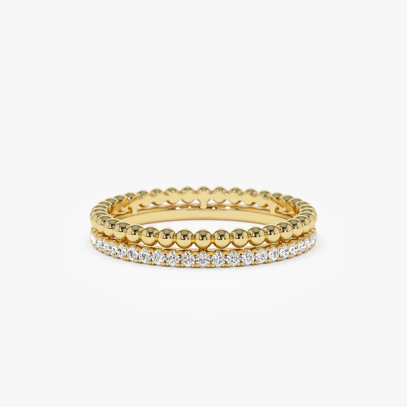 Lorraine Beaded Pave Band in gold plated view 4