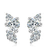 Fleur moissanite cluster climber studs in sterling silver