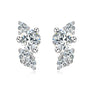 Fleur moissanite cluster climber studs in sterling silver