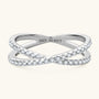 Aurelie Pave Cross Ring in sterling silver