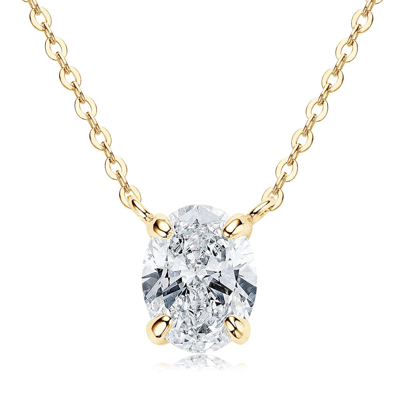 Solange Crushed Ice Oval Necklace in gold plated view 6