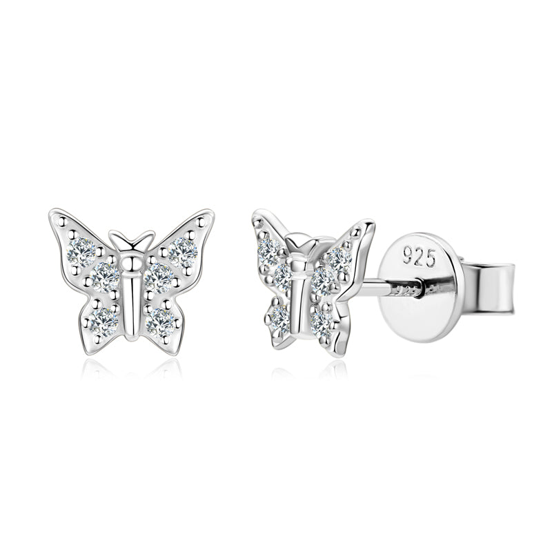 Nadine Pave Butterfly Studs view 2