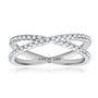 Aurelie Pave Cross Ring in sterling silver