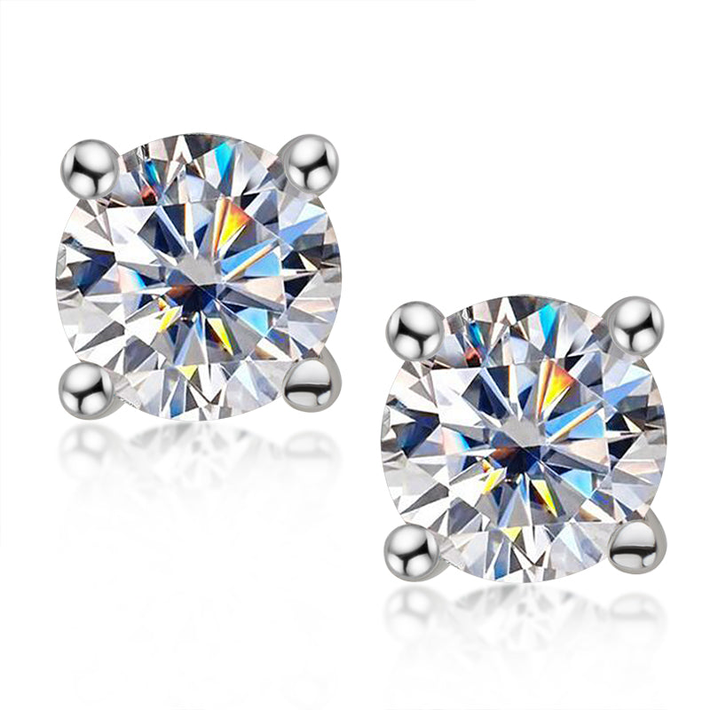 Julienne Four Prong Studs in sterling silver
