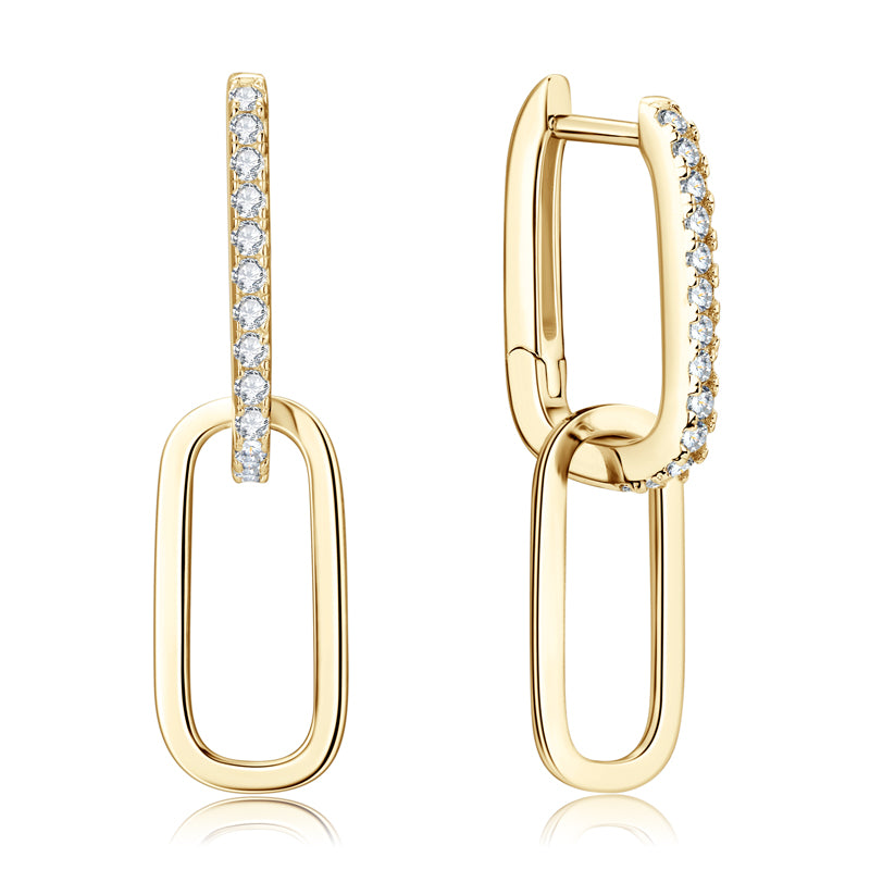 Ondine Paperclip Huggies in gold plated view 3