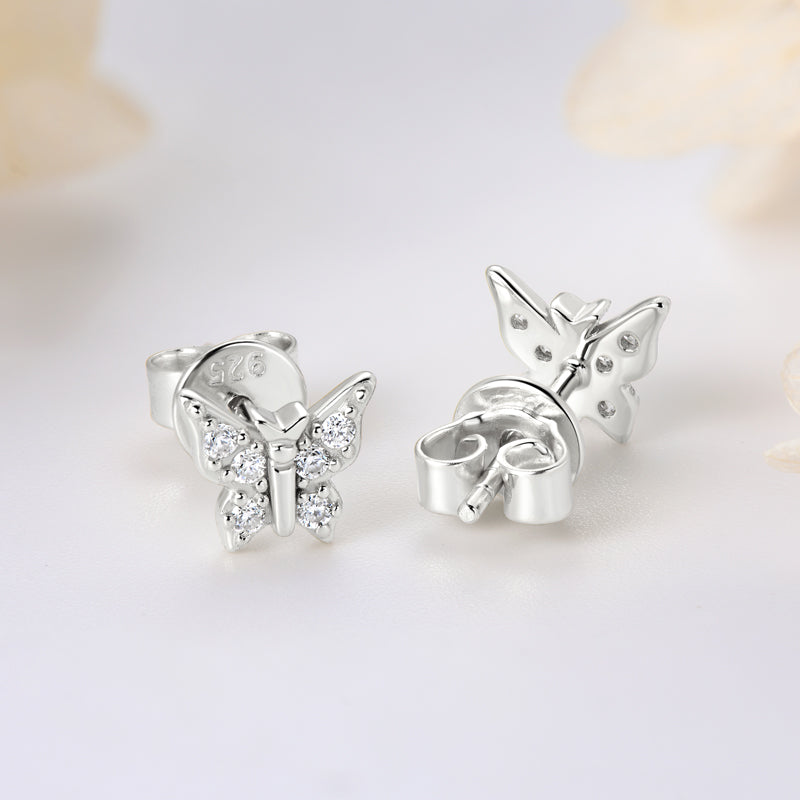 Nadine Pave Butterfly Studs view 7
