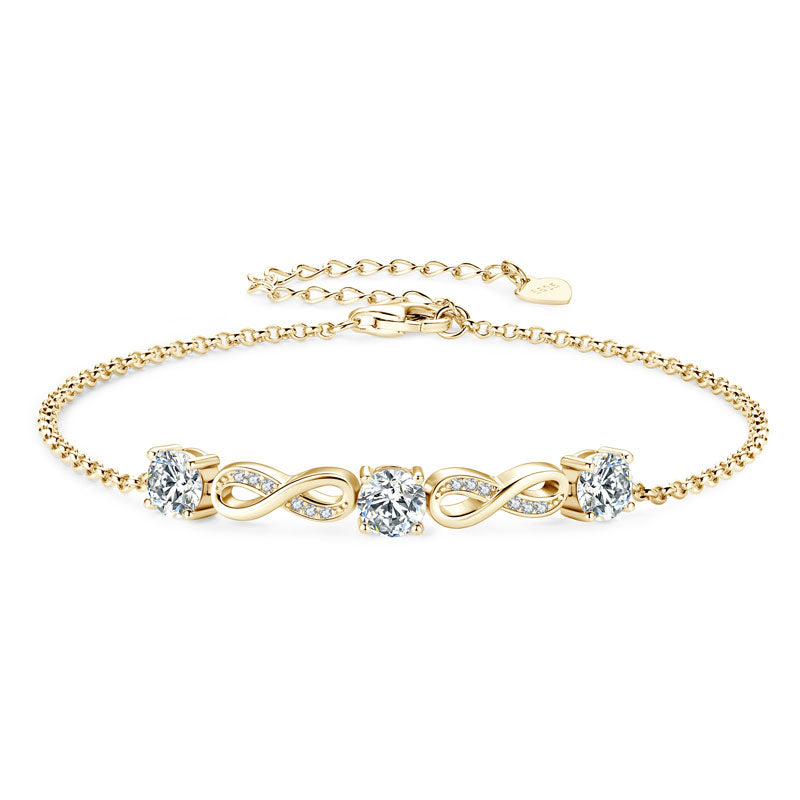 Josephine Infinity Trio Bracelet in gold plated view 3