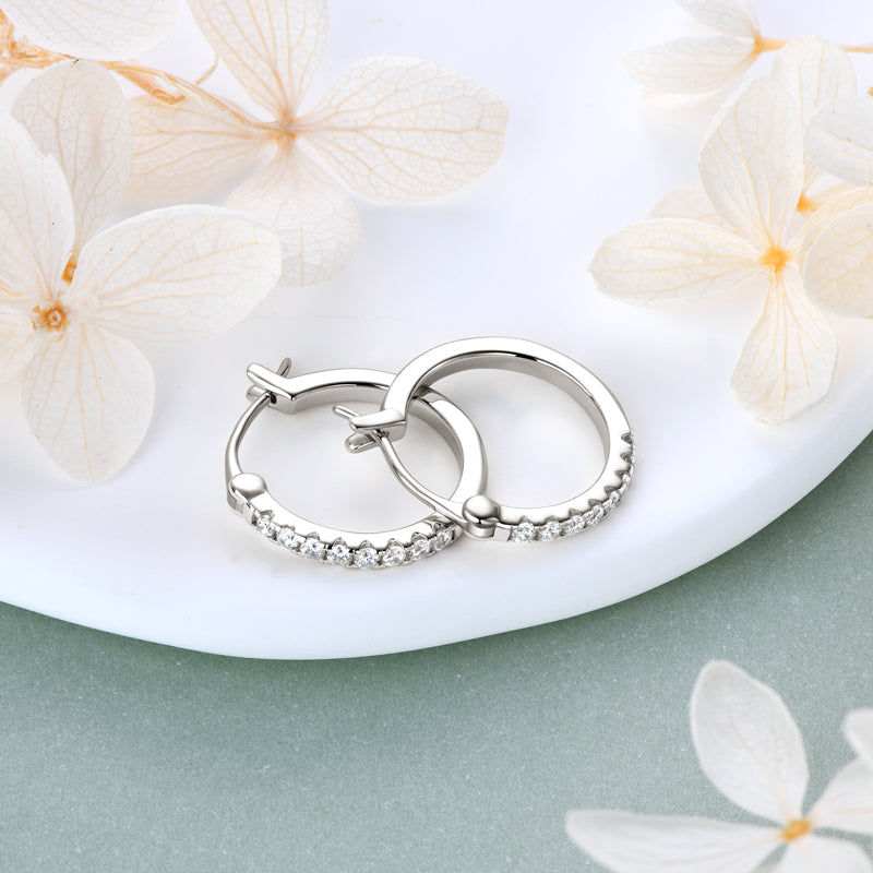Daphne Pave Hoops in sterling silver, view 3