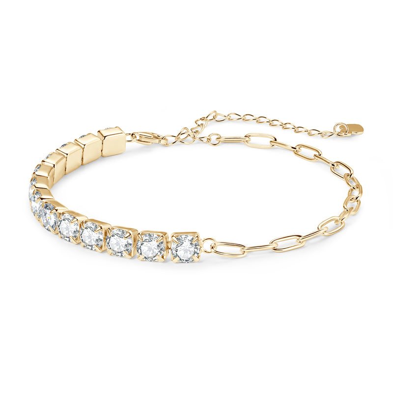 Lucille Tennis and Paperclip Bracelet in gold plated view 6