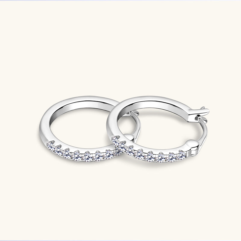 Laetitia Pave Hoops in sterling silver, view 4