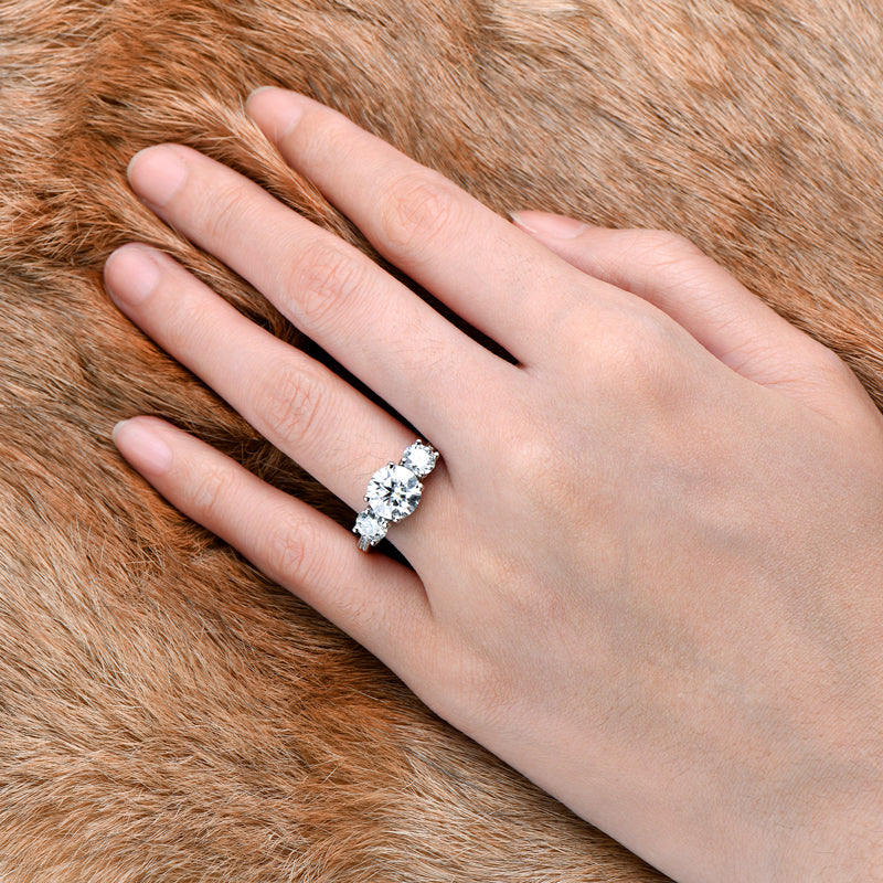 Bernadette Three Stone Pave Ring view 4