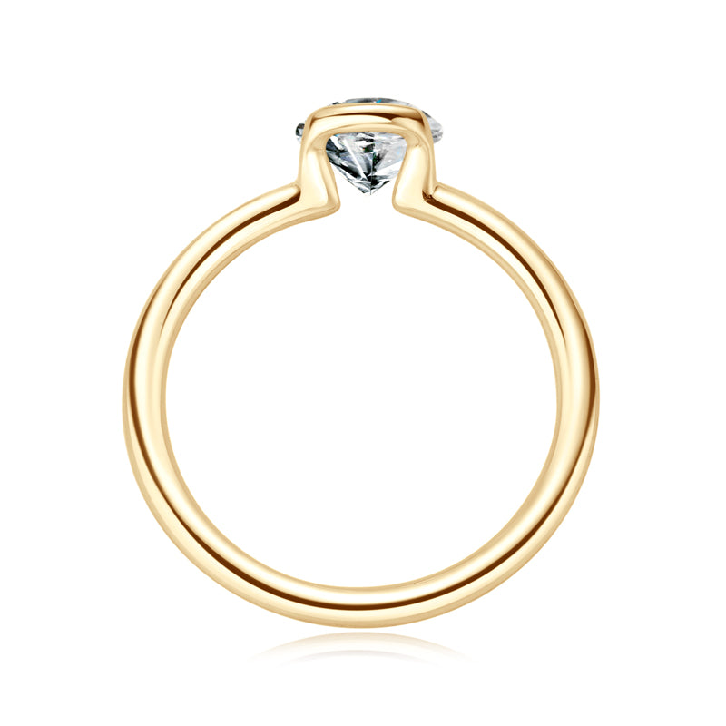 Albane Bezel Solitaire Ring in gold plate, view 6