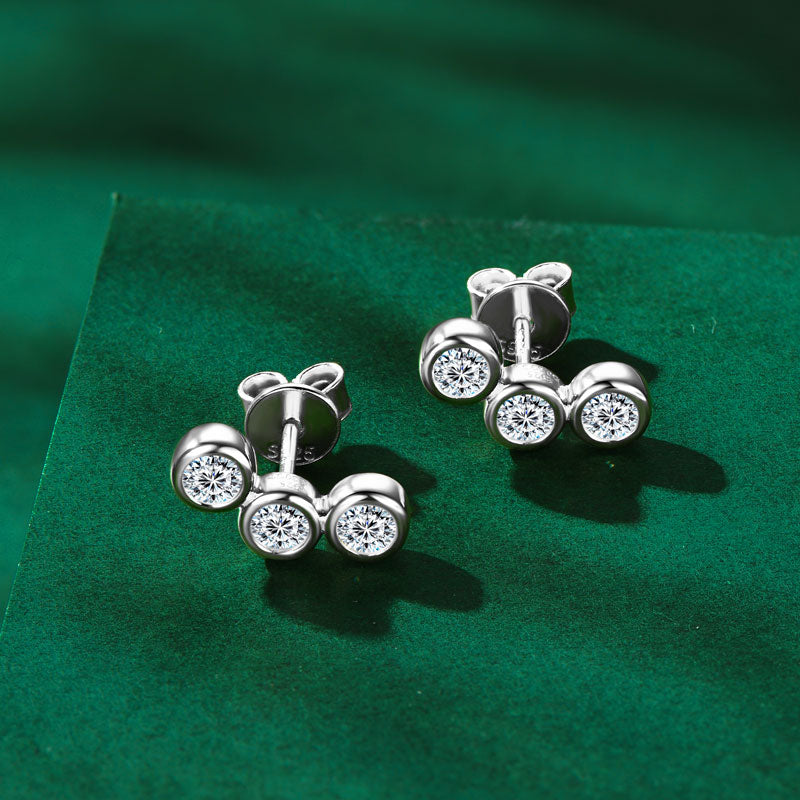 Leontine Bezel Trio Climber Studs view 4