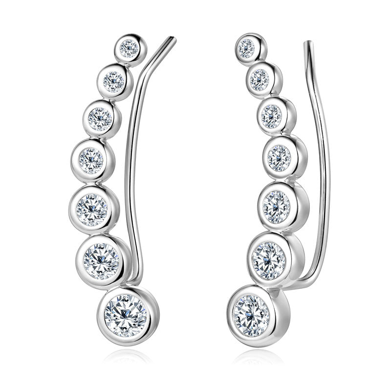 Yolande Graduated Bezel Climbers in sterling silver, view 3