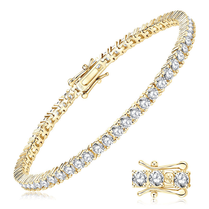 Luisa Tennis Bracelet in gold plated