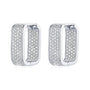 Honorine Pave Rectangle Hoops view 2