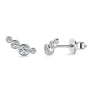 Isaure Four Stone Bezel Climber Studs in sterling silver, view 4