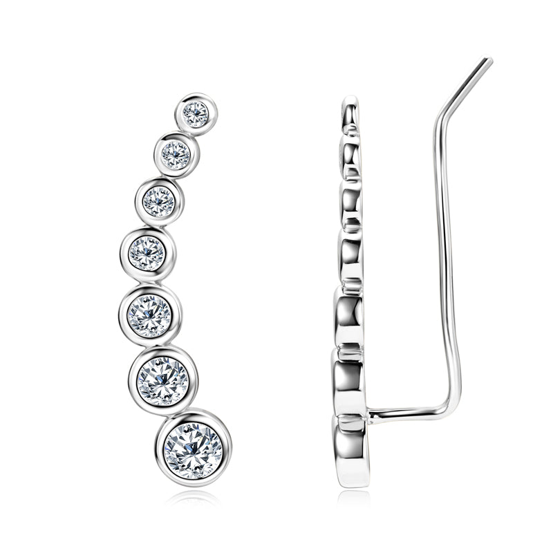 Yolande Graduated Bezel Climbers in sterling silver, view 2