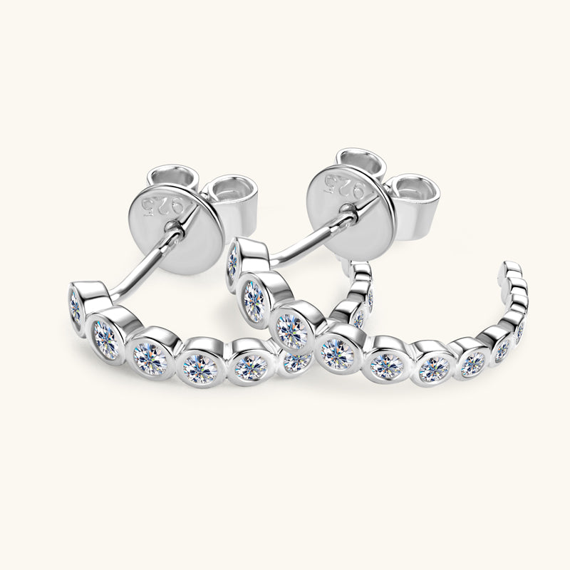 Genevieve Bezel Half Hoops view 4