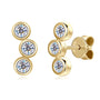 Leontine Bezel Trio Climber Studs in gold plated view 7
