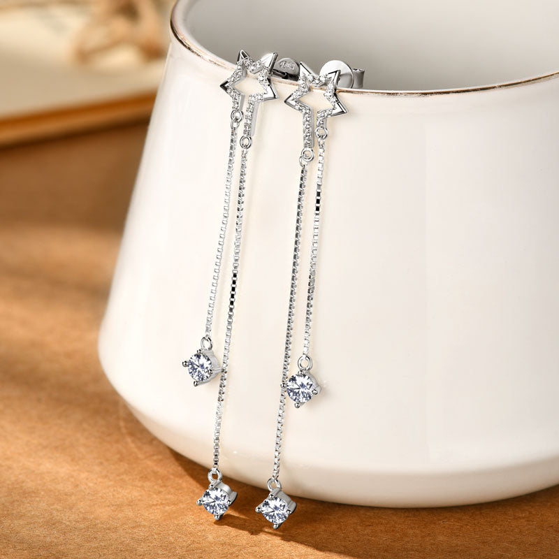 Rosine Star Chain Drop Earrings view 4
