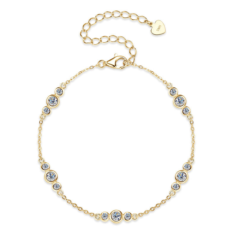 Armelle Bezel Trio Bracelet in gold plated view 5