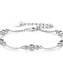 Armelle bezel trio moissanite station bracelet in sterling silver