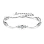Armelle bezel trio moissanite station bracelet in sterling silver
