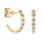 Genevieve Bezel Half Hoops in gold plated view 6