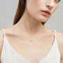 Celeste cluster moissanite necklace in sterling silver, view 8