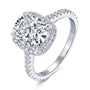 Eugenie cushion halo moissanite ring in sterling silver