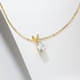 Melisande Pear Solitaire Pendant in gold plated view 7