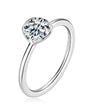 Albane bezel set moissanite solitaire ring in sterling silver