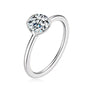 Albane bezel set moissanite solitaire ring in sterling silver