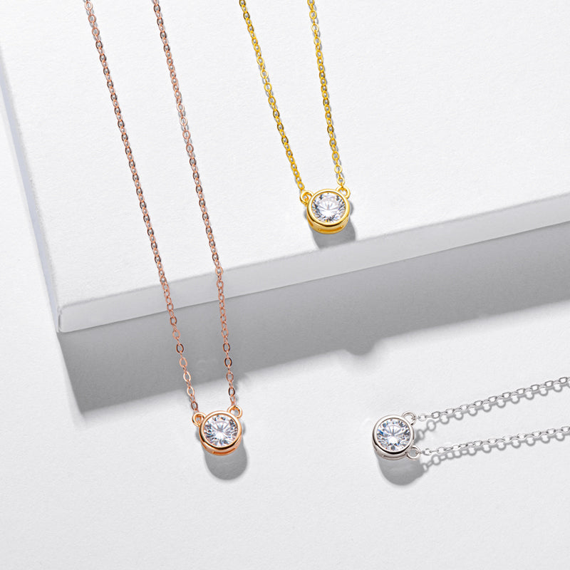 Clotilde Bezel Solitaire Necklace view 8