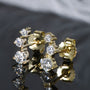 Oriane Three Stone Climber Studs in gold plated view 5