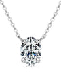 Berenice oval moissanite solitaire necklace in sterling silver